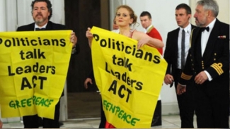 Greenpece en un acto oficial en Dinamarca